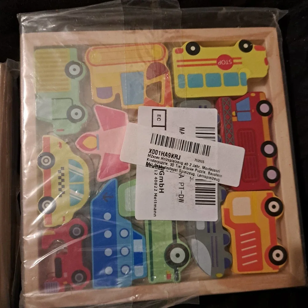 NIB - 2 Montessori Woodend Puzzles with 2 new Suction Spinning